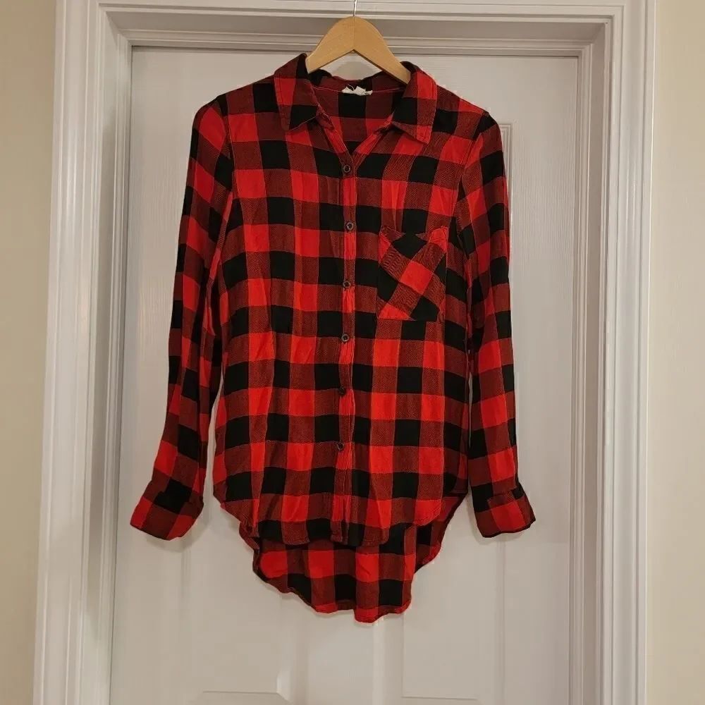 Rebellion buffalo plaid button down top size small